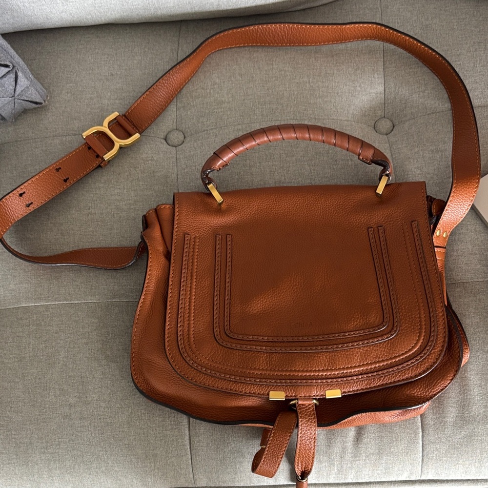 Chloe Medium Marcie Brown Leather Satchel